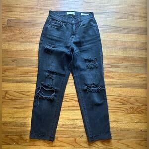 Pacsun Vintage Icon Black Distressed High-Rise Jeans  Raw Hem, Effortless Edge